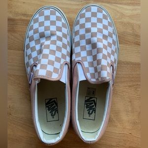 Van’s Classic Slip On Sneaker in Tan and White